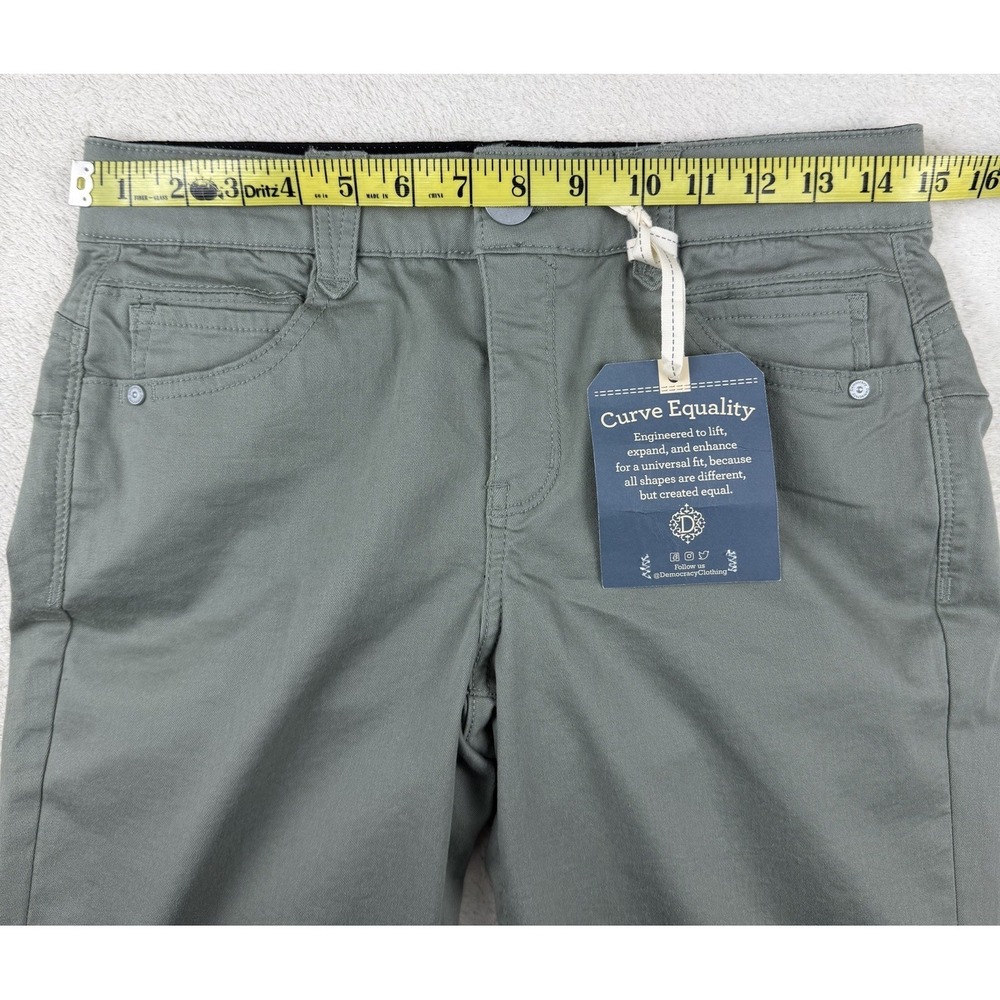 NWT-Democracy Ab Solution Ankle Skimmer Olive Green Pants Elastic Waist Size 4 - Picture 13 of 16